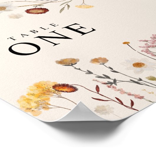 Poster Wilde bloem Tabelnummers (Hoek)