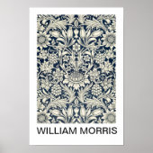 Poster - William Morris B/W Floral Print (Voorkant)