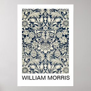 Poster - William Morris B/W Floral Print