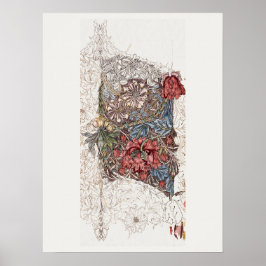 POSTER : WILLIAM MORRIS : HONEYSUCKLE + TULIP