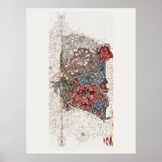 POSTER : WILLIAM MORRIS : HONEYSUCKLE + TULIP (Voorkant)