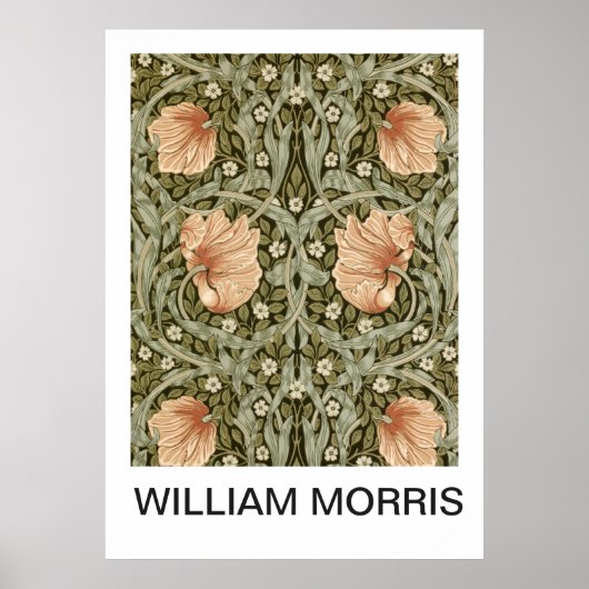 Poster - William Morris Perzik Bloemprint (Voorkant)