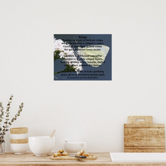 poster "Wings"-vlinderpoëzie (Keuken)