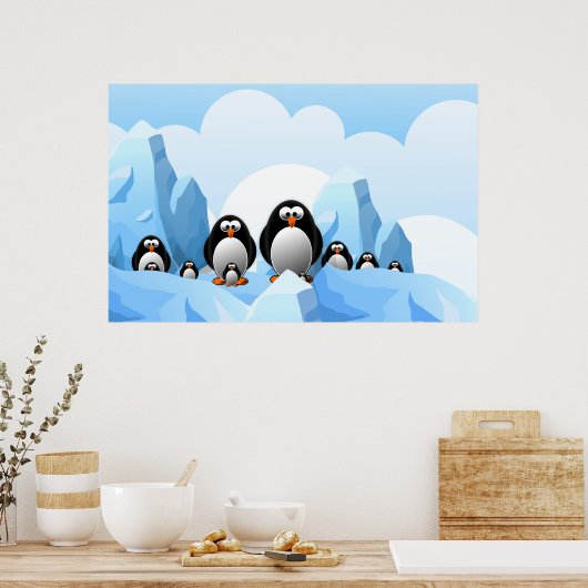 Poster Winter Penguins (Keuken)