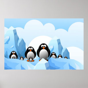 Poster Winter Penguins