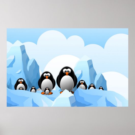 Poster Winter Penguins (Voorkant)
