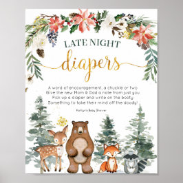 Poster Winterbos Late Night Diapers