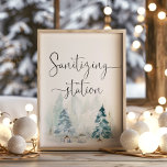 Poster winterbosontsmettingsstation<br><div class="desc">Poster van het winterstation Sanitizing. Overeenkomende objecten beschikbaar.</div>