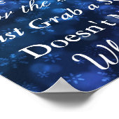 Poster winterbruiloft blauw en witte zitplaats (Hoek)