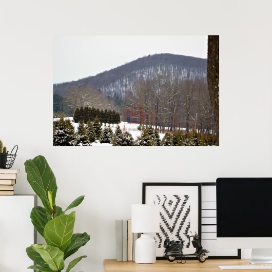 Poster wintergebergte Uitzicht (Thuiskantoor)