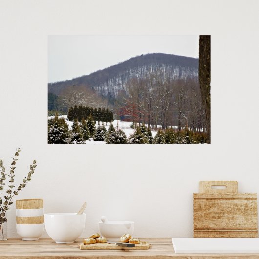 Poster wintergebergte Uitzicht (Keuken)