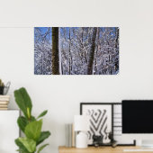 Poster Wintermuur Ice en Sneeuwbomen (Thuiskantoor)