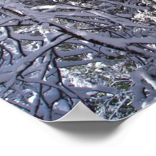 Poster Wintermuur Ice en Sneeuwbomen (Hoek)