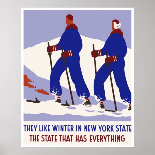 Poster winterreizen in New York (Voorkant)