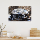 Poster wintersneeuwbalbrug (Keuken)