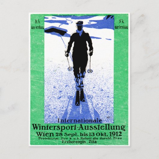 poster wintersport Wenen 1912 Briefkaart (Voorkant)