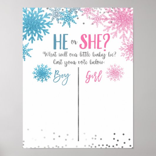 Poster winterstemming Snowflake (Voorkant)