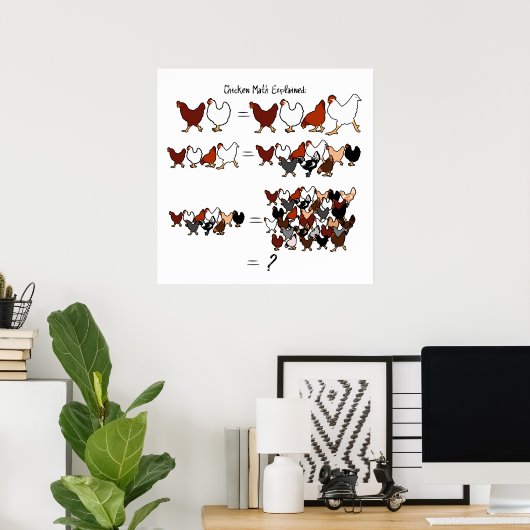 Poster Wiskunde kippen (Thuiskantoor)