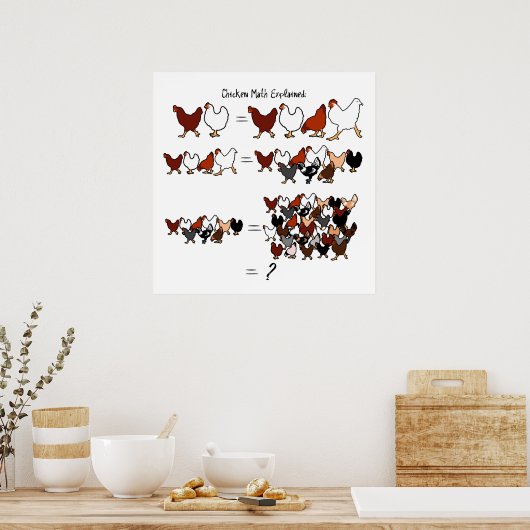 Poster Wiskunde kippen (Keuken)
