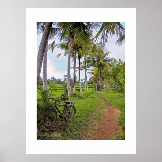 Poster wit (18 x 24 inch) Ubud Bike Bali (Voorkant)