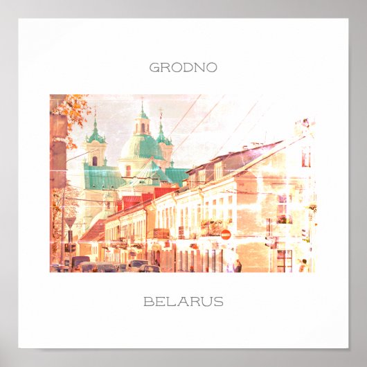 Poster Wit-Rusland Hrodna Grodno Architecture (Voorkant)