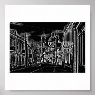 Poster Wit-Rusland Hrodna Grodno Stichte Architect