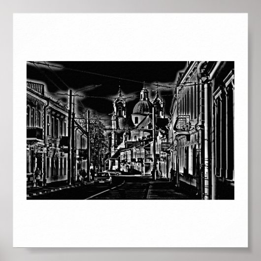 Poster Wit-Rusland Hrodna Grodno Stichte Architect (Voorkant)