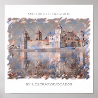 Poster Wit-Russische Natuur Mir Castle Architectur