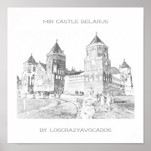 Poster Wit-Russische Natuur Mir Castle Architectur