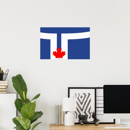 Poster with Flag of Toronto, Canada (Thuiskantoor)