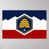 Poster with Flag of Utah, USA (Voorkant)