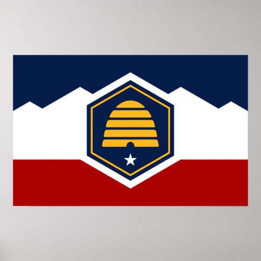 Poster with Flag of Utah, USA (Voorkant)