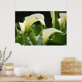 Poster, WITTE CALLA LILIES_ Horiz # 1 Poster (Keuken)