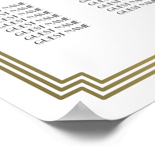 Poster witte en gouden bruiloft (Hoek)