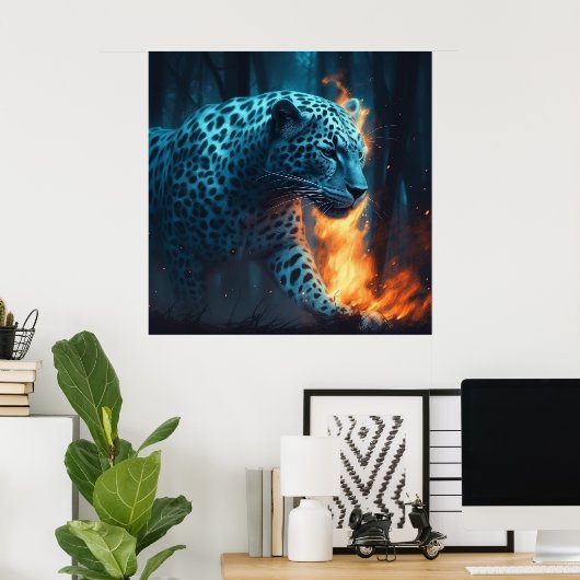 Poster Witte Leopard (Thuiskantoor)