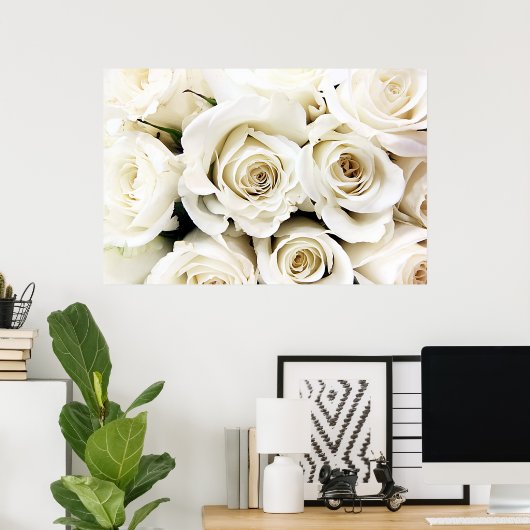 Poster witte rozen (Thuiskantoor)