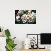 Poster Witte Rozen in Bloei Fotografie (Thuiskantoor)