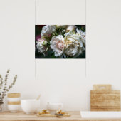 Poster Witte Rozen in Bloei Fotografie (Keuken)