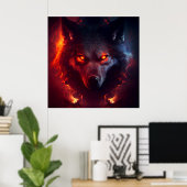 Poster Wolf Fire (Thuiskantoor)