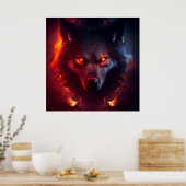 Poster Wolf Fire (Keuken)