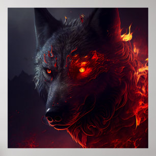 Poster Wolf Fire