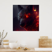 Poster Wolf Fire (Keuken)
