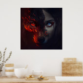 Poster Wolf Fire (Keuken)