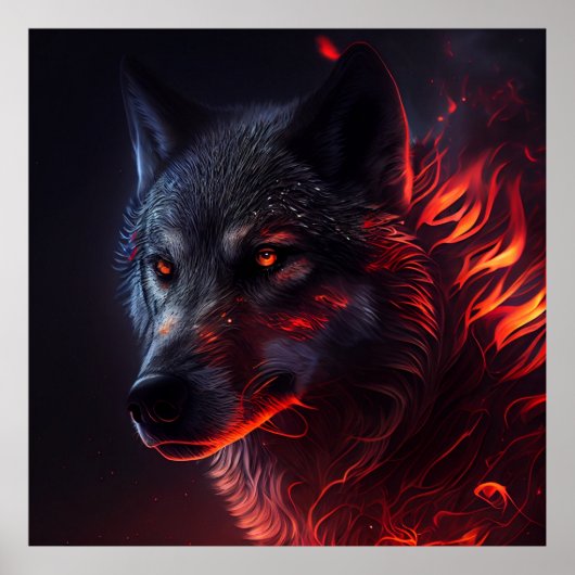 Poster Wolf Fire (Voorkant)