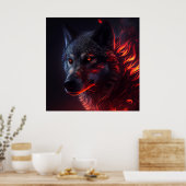 Poster Wolf Fire (Keuken)