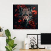 Poster Wolf Fleur (Thuiskantoor)