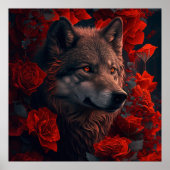 Poster Wolf Fleur (Voorkant)