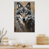 Poster | Wolf | Oliekunststijl (Keuken)
