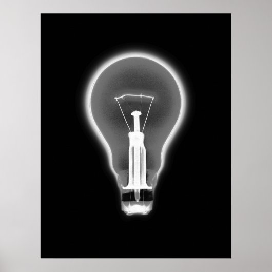 Poster - X-RAY LIGHT BULB BLACK B&W (Voorkant)