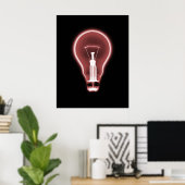 Poster- X-RAY LIGHT BULB BLACK RED Poster (Thuiskantoor)